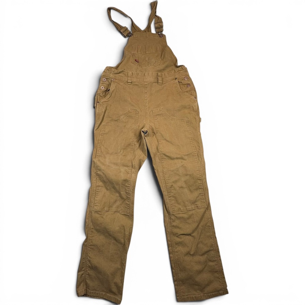 Dickies Overalls Mens 30x30 Brown Duck Canvas Double Knee Bib Workwear Dungarees